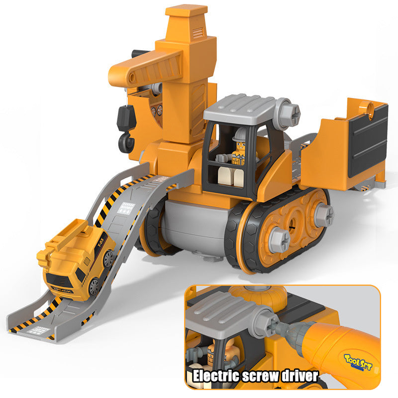 Disassembly And Assembly 4 In One Deformation Scene Engineering Vehicle Sliding Track Crane Excavator Toy - My Store